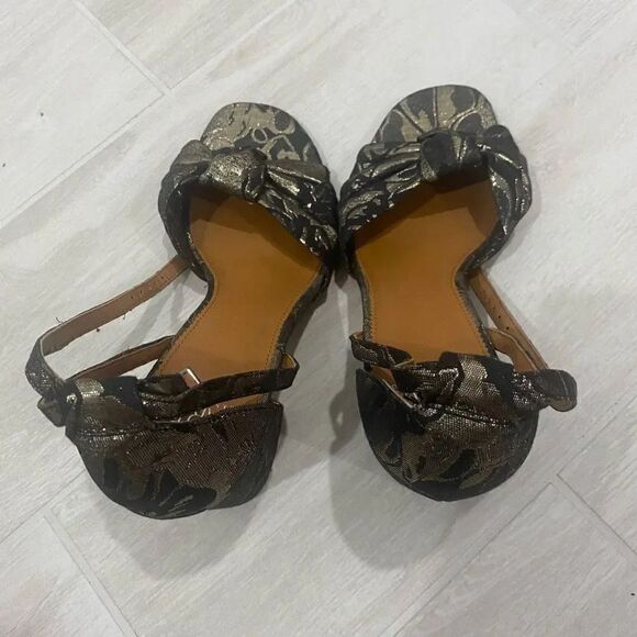 Franco Sarto Designer Bow Top Sling Back Heel Sandals Women Size 9 - Picture 4 of 6